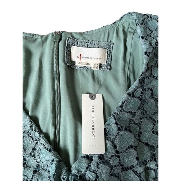 NEW Anthropologie Antoinette Ruffled Midi Dress size M Green - Picture 6 of 15